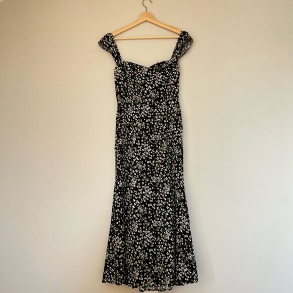 NEW Reformation Bryson Colette Floral Black Midi Dress | size 4 - Picture 6 of 14